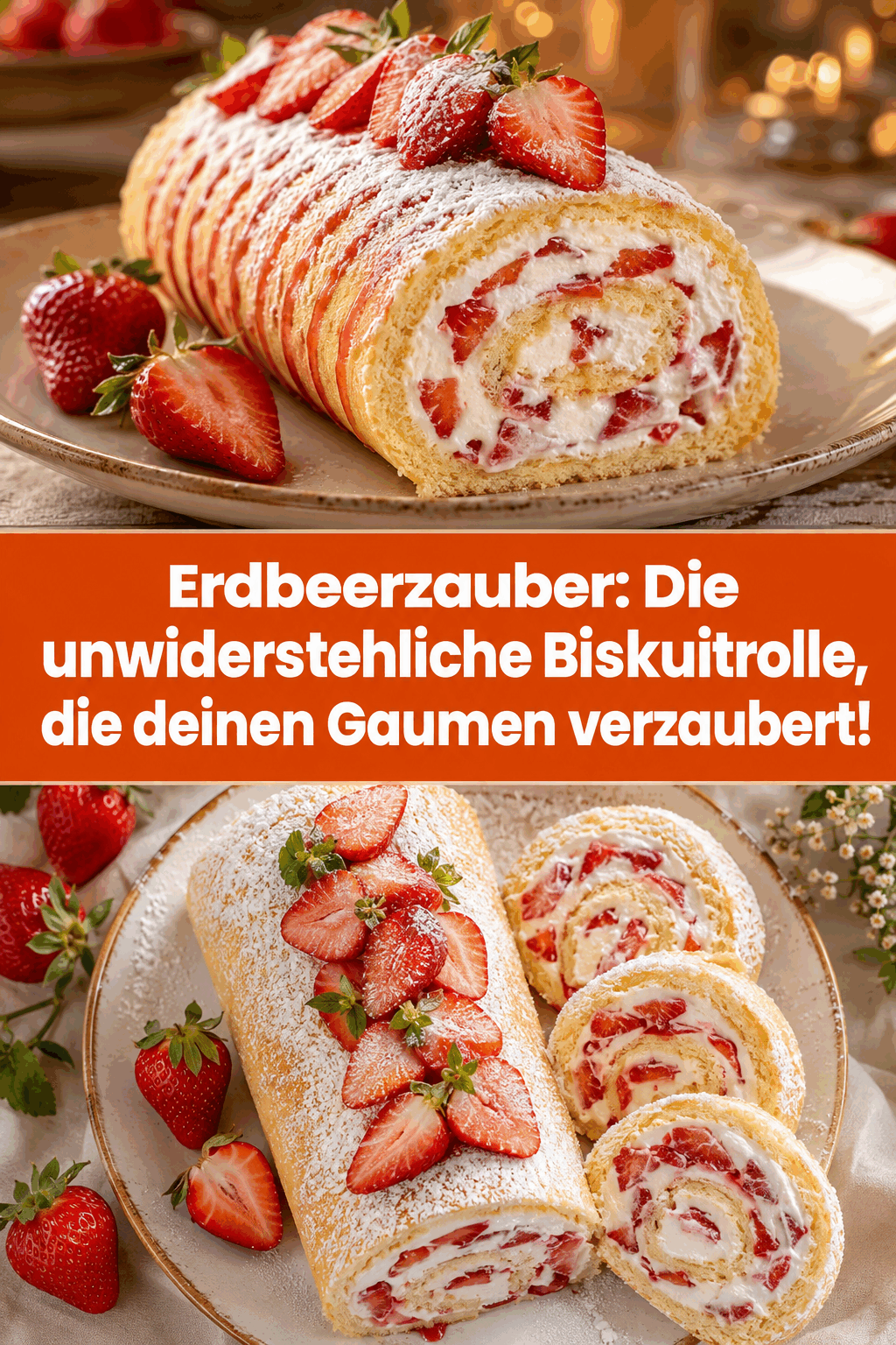 Erdbeerzauber: Die unwiderstehliche Biskuitrolle, die deinen Gaumen verzaubert!