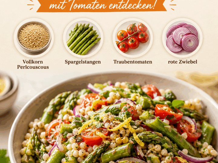 Frischer Frühlingsgenuss: Zitronen-Spargel-Couscous-Salat mit Tomaten entdecken!