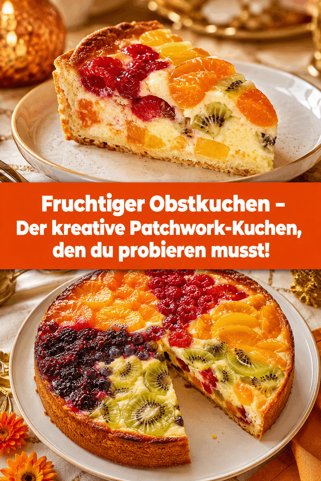 Fruchtiger Obstkuchen – Der kreative Patchwork-Kuchen, den du probieren musst!