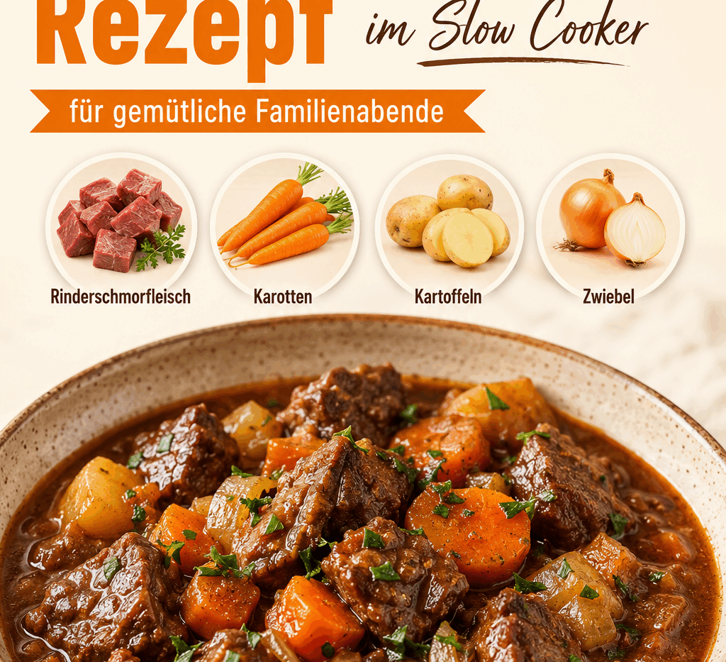 Herzhaftes Rindereintopf-Rezept im Slow Cooker für gemütliche Familienabende