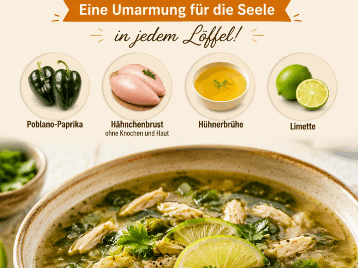 Herzliche Hühnersuppe mit Poblano: Eine Umarmung für die Seele in jedem Löffel!