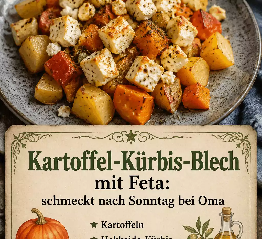 Kartoffel-Kürbis-Blech mit Feta: schmeckt nach Sonntag bei Oma