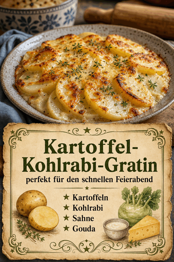 Kartoffeln Kohlrabi Sahne Gouda