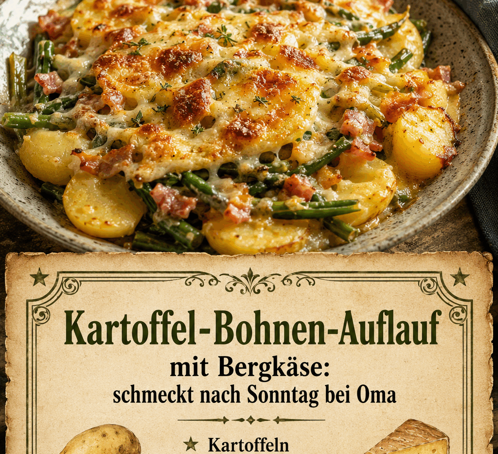 Kartoffel-Bohnen-Auflauf mit Bergkäse: schmeckt nach Sonntag bei Oma