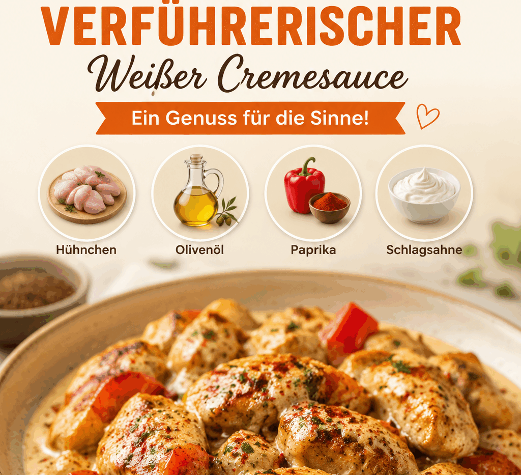 Köstliches Türkisches Hähnchen mit Verführerischer Weißer Cremesauce – Ein Genuss für die Sinne!