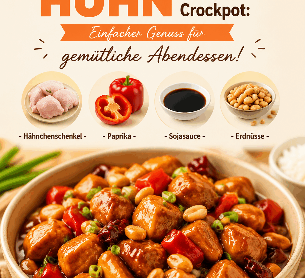Kung Pao Huhn aus dem Crockpot: Einfacher Genuss für gemütliche Abendessen!