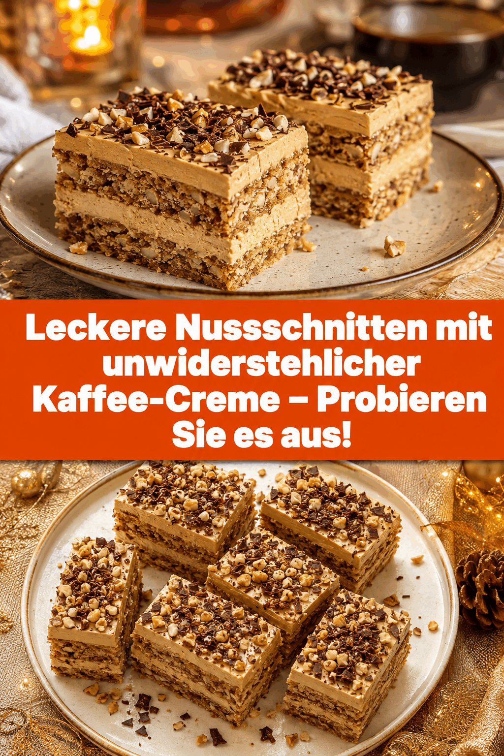 Leckere Nussschnitten mit unwiderstehlicher Kaffee-Creme – Probieren Sie es aus!