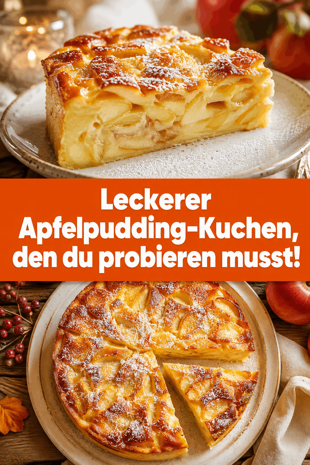 Leckerer Apfelpudding-Kuchen, den du probieren musst!