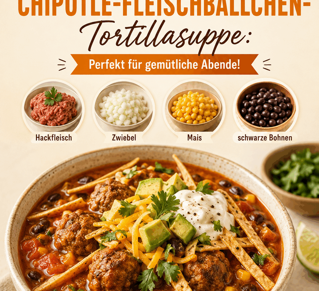 Rauchige Chipotle-Fleischbällchen-Tortillasuppe: Perfekt für gemütliche Abende!