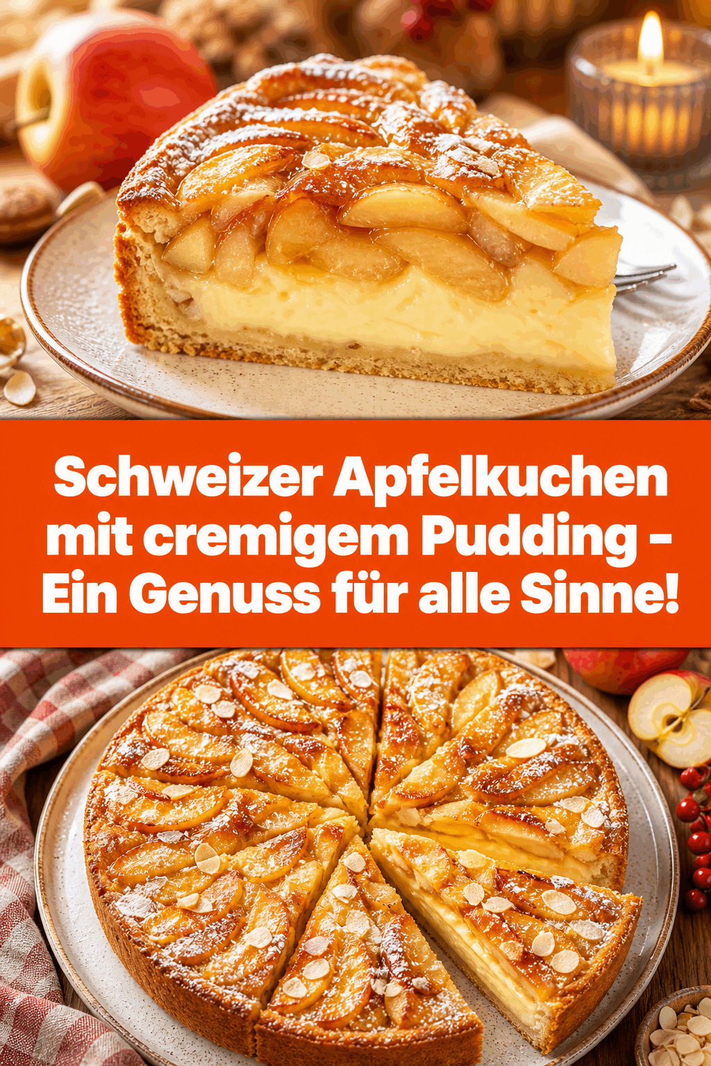 Schweizer Apfelkuchen mit cremigem Pudding – Ein Genuss für alle Sinne!