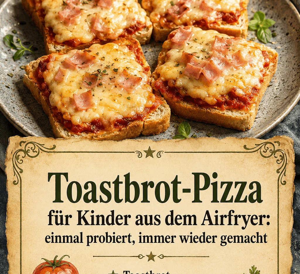 Toastbrot-Pizza für Kinder aus dem Airfryer: einmal probiert, immer wieder gemacht