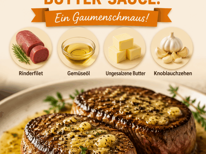 Unwiderstehlich zartes Rinderfilet mit Knoblauch-Butter-Sauce: Ein Gaumenschmaus!