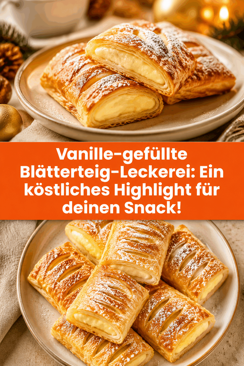 Vanille-gefüllte Blätterteig-Leckerei: Ein köstliches Highlight für deinen Snack!