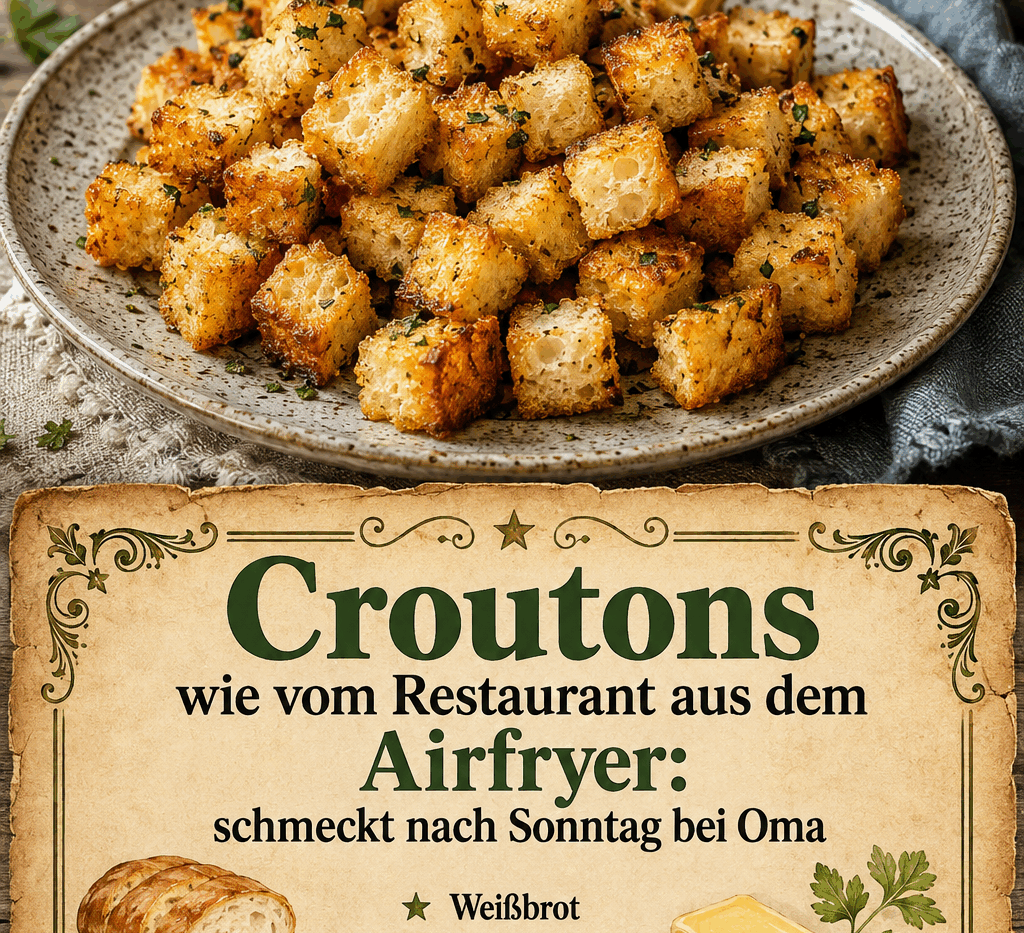 Croutons wie vom Restaurant aus dem Airfryer: schmeckt nach Sonntag bei Oma