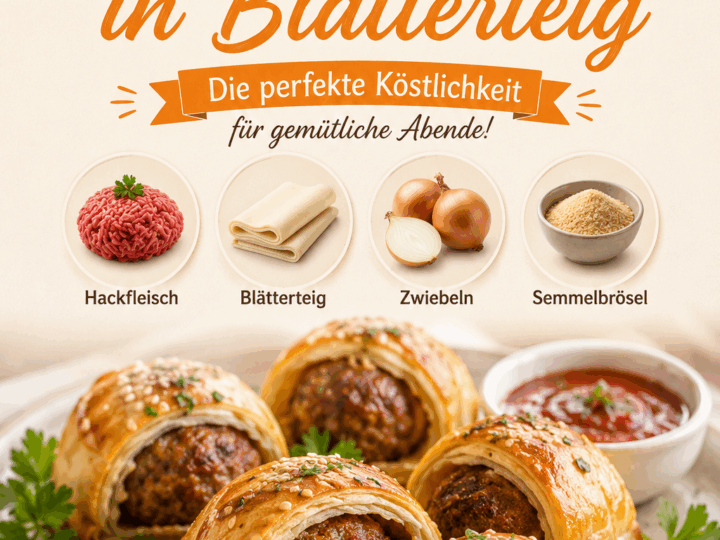 Würzige Hackbällchen in Blätterteig – Die perfekte Köstlichkeit für gemütliche Abende!
