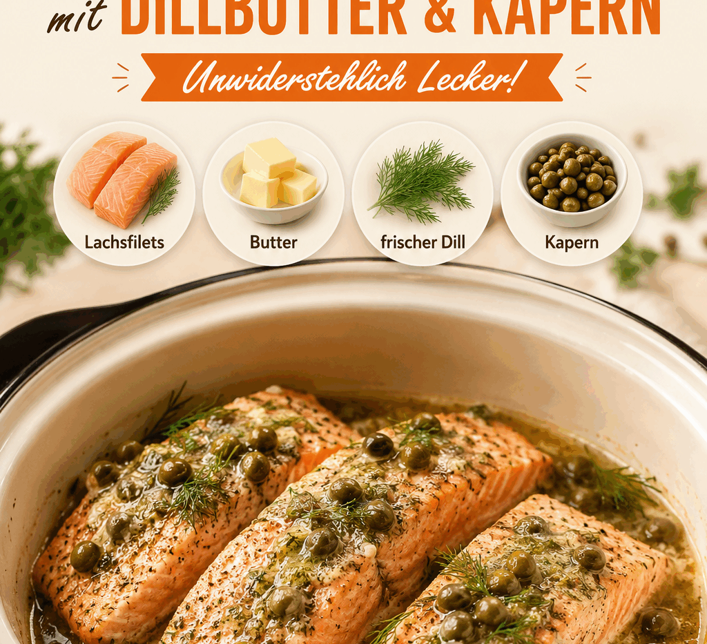 Zarte Lachsfilets aus dem Crockpot mit Dillbutter & Kapern – Unwiderstehlich Lecker!