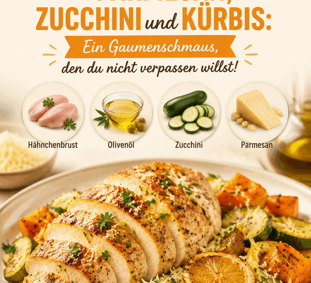 Zitronenhähnchen mit Parmesan, Zucchini und Kürbis: Ein Gaumenschmaus, den du nicht verpassen willst!