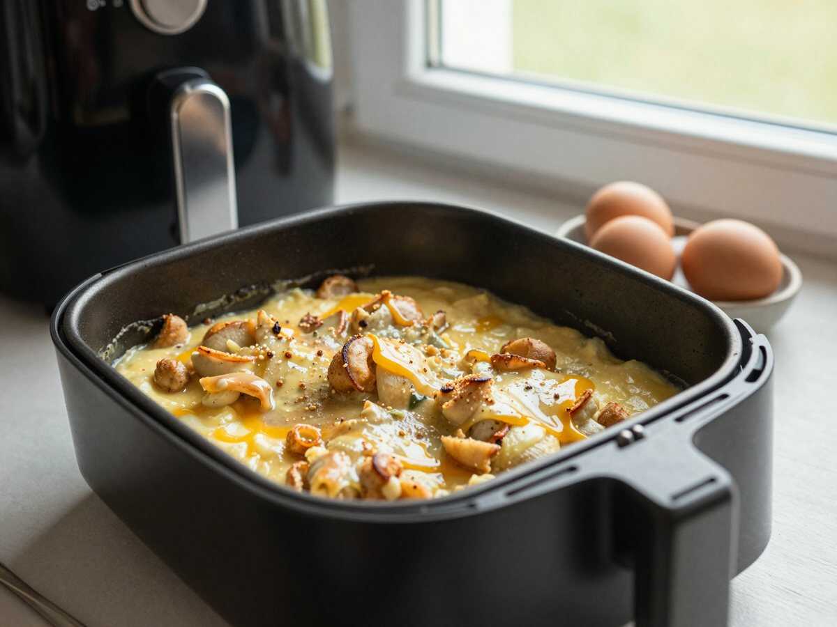 Amerikaner mit Zuckerguss aus dem Airfryer – günstig, schnell und unglaublich lecker – während der Zubereitung