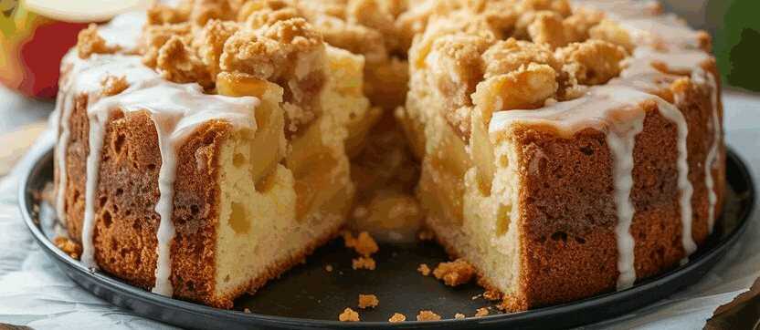 Apfel Mürbeteigkuchen der beste Kuchen ever in 10 Minuten – so sieht es fertig aus