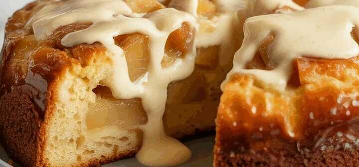 Apfelkuchen mit 2 Packung Vanillepudding in 10 Minuten im Ofen