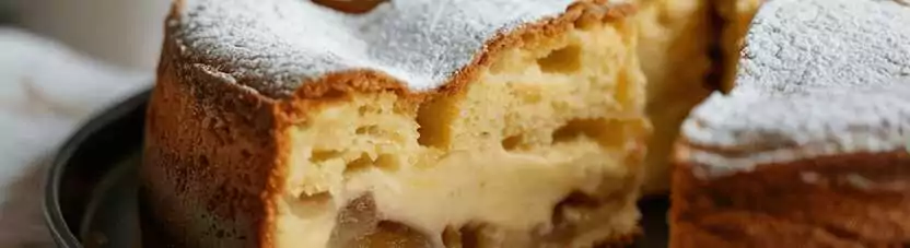 Apfelkuchen mit Vanillepudding, Sie brauchen 1 Pck Paradies Creme – so sieht es fertig aus
