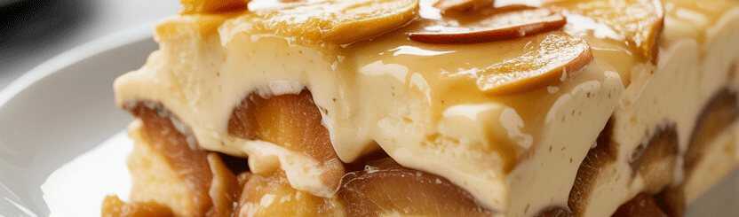 Apfelschnitten mit 2 Packung Vanillepudding die immer gelingen – so sieht es fertig aus