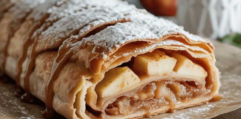 Apfelstrudel im Airfryer gebacken