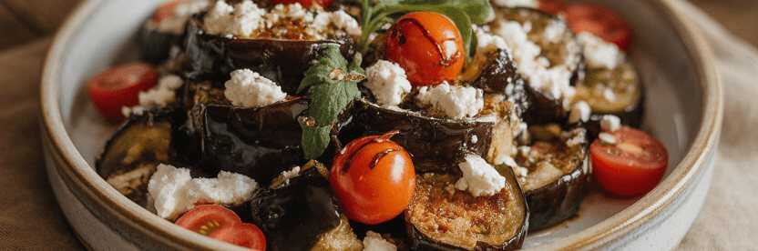 Auberginensalat mit Schafskäse – Dein mediterraner Grilltraum! – so sieht es fertig aus
