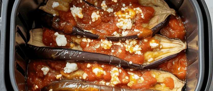 Auberginen-Scheiben mediterran aus dem Airfryer – so sieht es fertig aus