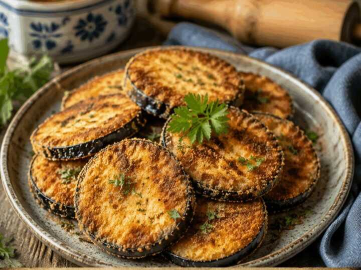 Auberginenscheiben paniert aus dem Airfryer – günstig, schnell und unglaublich lecker