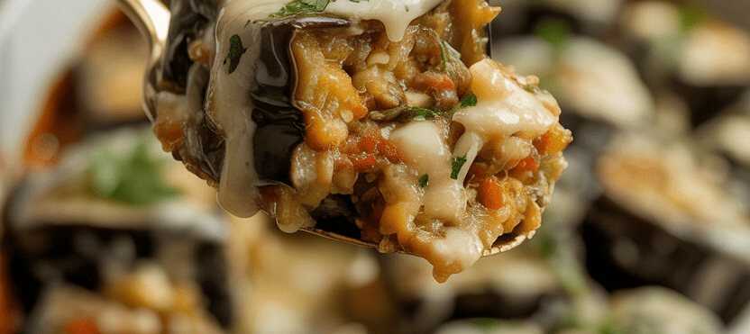 Auberginenwürfel mit Knoblauch und Petersilie – so sieht es fertig aus