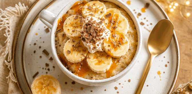 Banana-Dessert: Einfaches Tassenrezept für Genusspausen! – so sieht es fertig aus