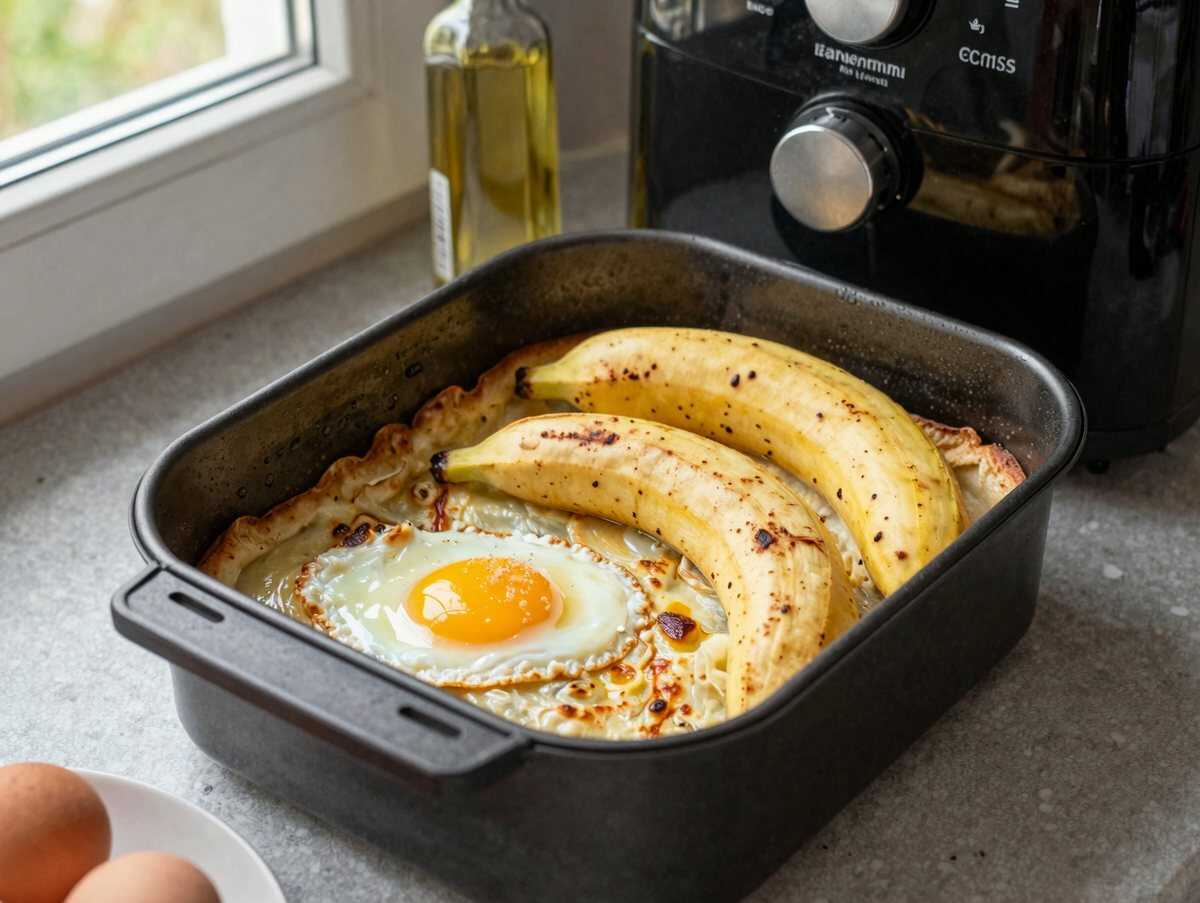 Bananenbrot im Airfryer – die ganze Familie ist begeistert – während der Zubereitung