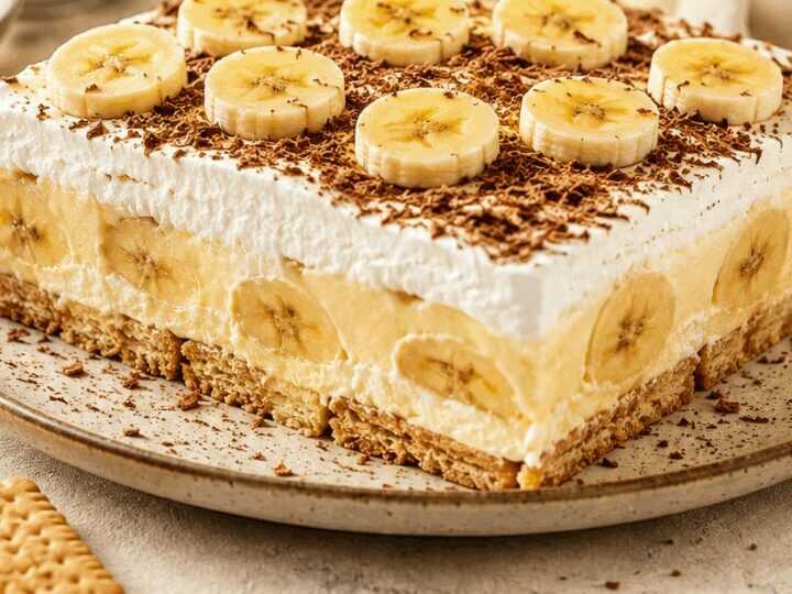 Bananenkuchen: Einfaches Kühlschrank-Dessert ohne Backen!