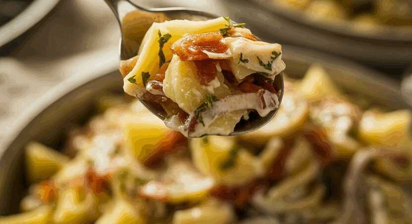 Bauernsalat mit Zwiebeln und Essig – so sieht es fertig aus