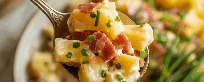 Bayerischer Kartoffelsalat mit Schnittlauch – so sieht es fertig aus