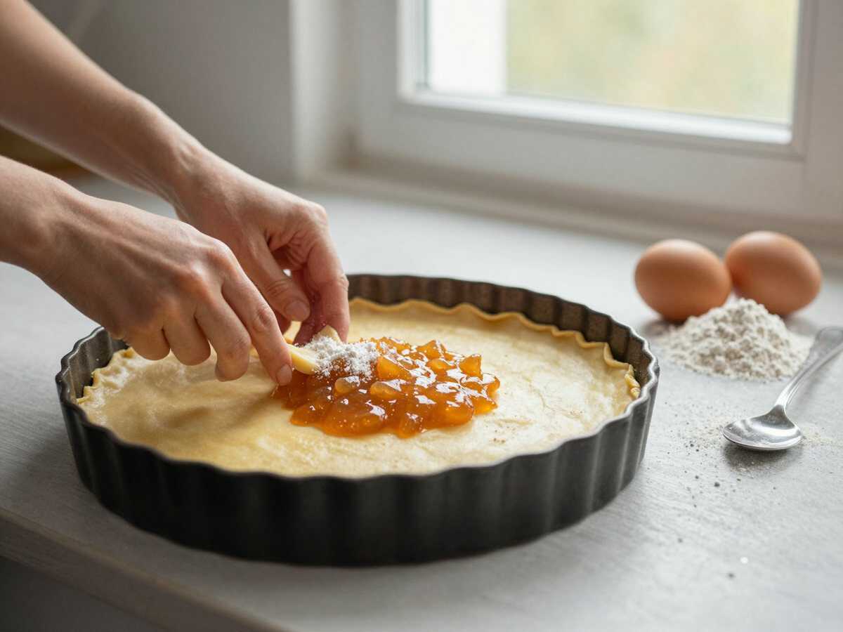 Berliner Apfelkuchen mit Apfelmus in wenigen Minuten – während der Zubereitung