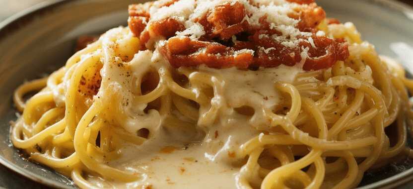 Besser als Carbonara, leckere Spaghetti mit 200 ml Sahne