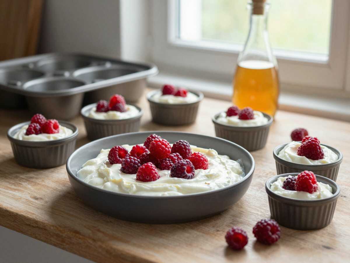 Besser als Eis, Erdbeer Joghurt Traum mit 4 Zutaten – während der Zubereitung