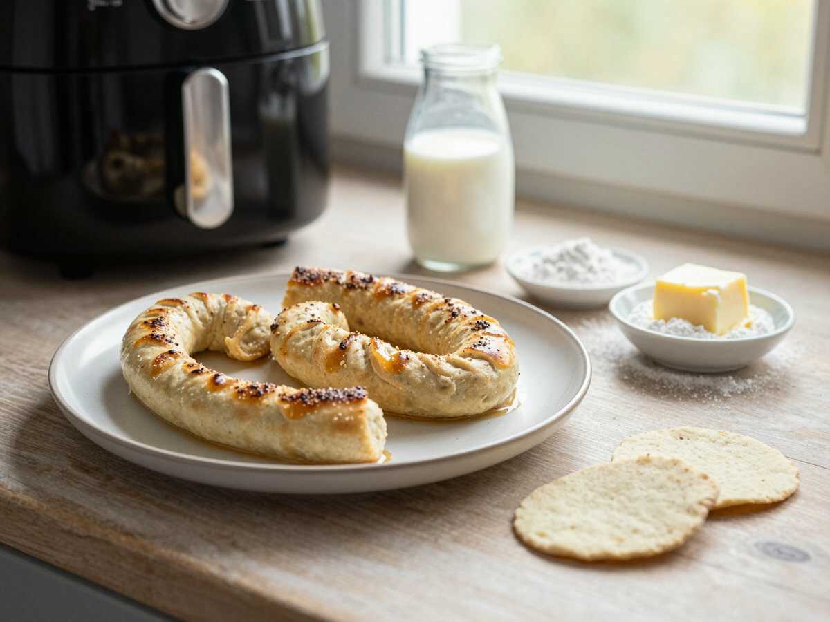 Bienenstich-Schnecken aus dem Airfryer: schmeckt nach Sonntag bei Oma – während der Zubereitung