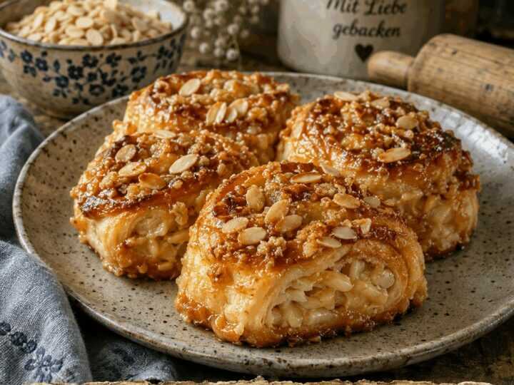 Bienenstich-Schnecken aus dem Airfryer: schmeckt nach Sonntag bei Oma