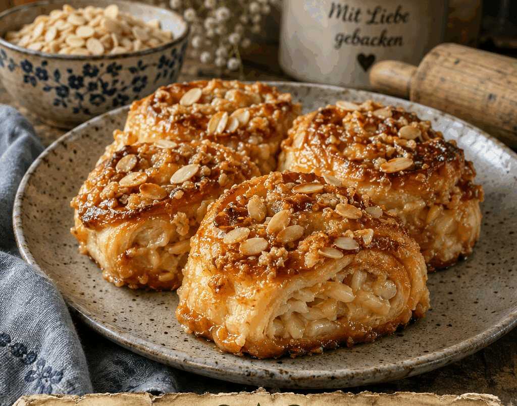 Bienenstich-Schnecken aus dem Airfryer: schmeckt nach Sonntag bei Oma