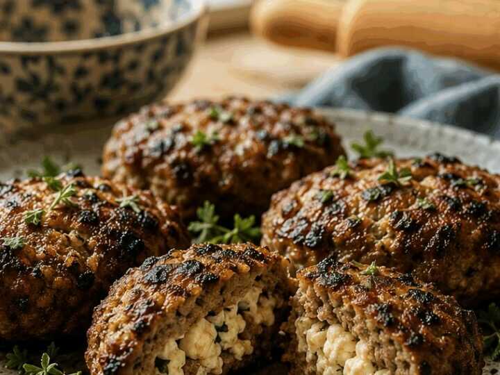Bifteki mit Feta-Füllung aus dem Airfryer – knuspriger geht’s nicht