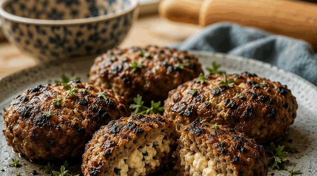 Bifteki mit Feta-Füllung aus dem Airfryer – knuspriger geht’s nicht