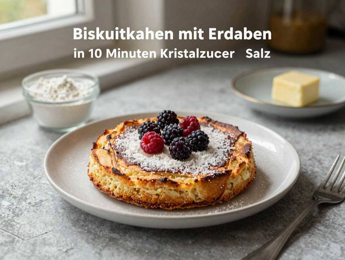 Biskuitkuchen mit Erdbeeren in 10 Minuten ein Tassenrezept – während der Zubereitung