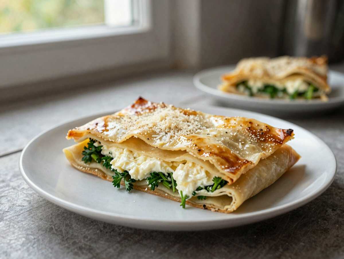 Blätterteig-Häppchen mit Kräutern – während der Zubereitung