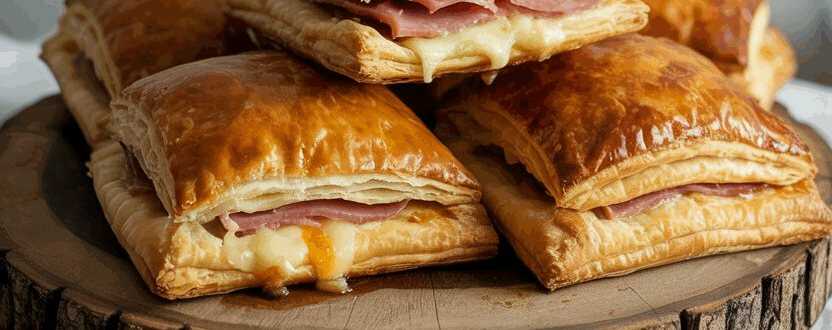 Blätterteig Schinken Käse Häppchen – so sieht es fertig aus