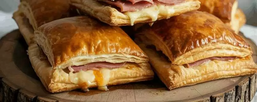 Blätterteig Schinken Käse Häppchen – so sieht es fertig aus