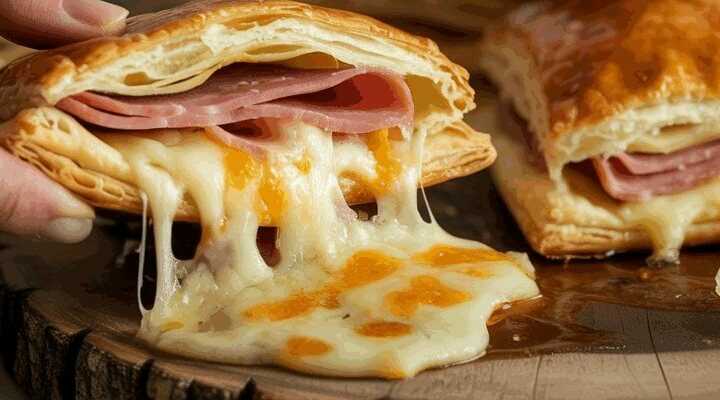 Blätterteig Schinken Käse Häppchen