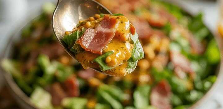 Blattsalat mit warmer Speckvinaigrette